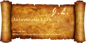 Jaloveczky Lili névjegykártya